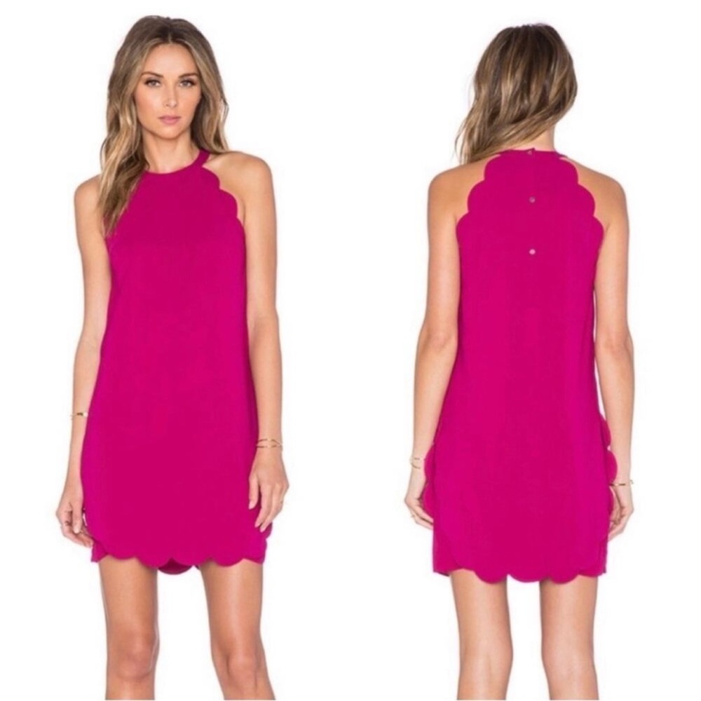 A.L.C. Alexis halter scalloped silk mini dress